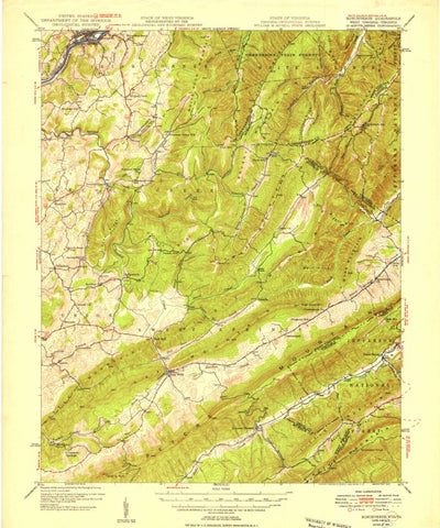United States Geological Survey Roncererte, WV-VA (1952, 62500-Scale) digital map