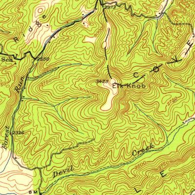 United States Geological Survey Roncererte, WV-VA (1952, 62500-Scale) digital map