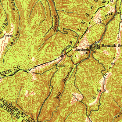 United States Geological Survey Roncererte, WV-VA (1952, 62500-Scale) digital map