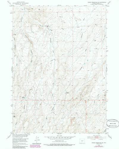 United States Geological Survey Rongis Reservoir SE, WY (1952, 24000-Scale) digital map