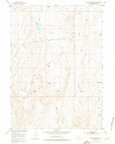 United States Geological Survey Rongis Reservoir, WY (1952, 24000-Scale) digital map