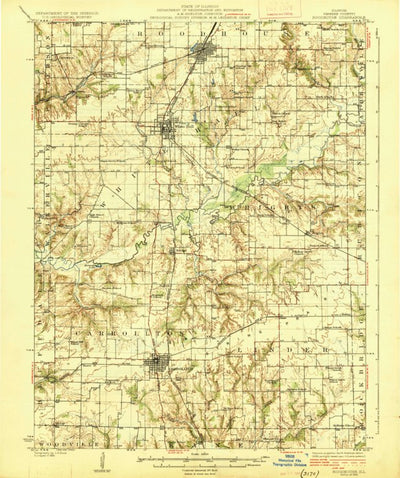 United States Geological Survey Roodhouse, IL (1926, 62500-Scale) digital map
