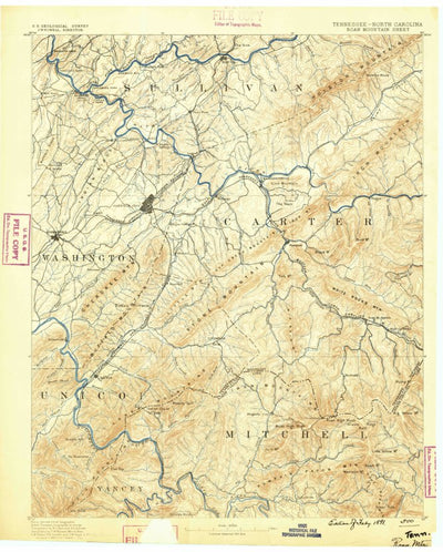 United States Geological Survey Room Mountain, TN-NC (1891, 125000-Scale) digital map