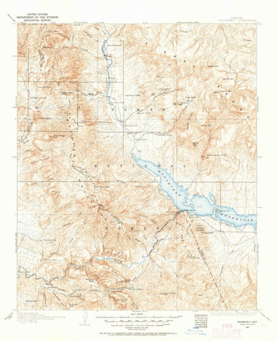 United States Geological Survey Roosevelt, AZ (1907, 125000-Scale) digital map