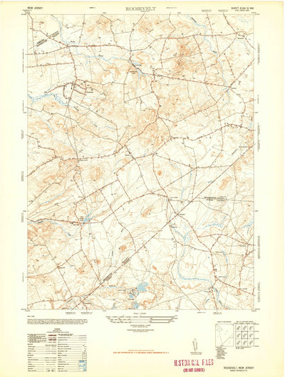 United States Geological Survey Roosevelt, NJ (1947, 24000-Scale) digital map