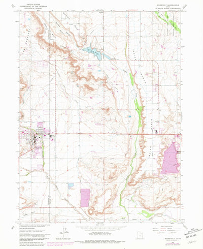 United States Geological Survey Roosevelt, UT (1964, 24000-Scale) digital map