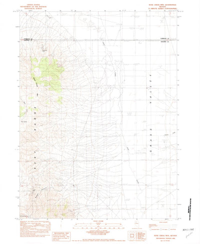 United States Geological Survey Rose Creek Mountain, NV (1982, 24000-Scale) digital map