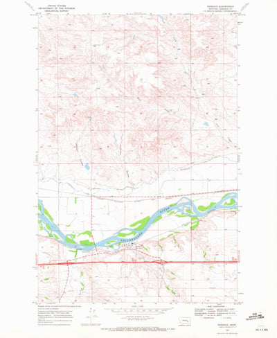 United States Geological Survey Rosebud, MT (1968, 24000-Scale) digital map