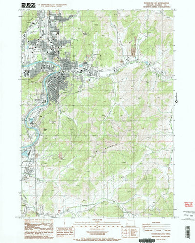 United States Geological Survey Roseburg East, OR (1987, 24000-Scale) digital map