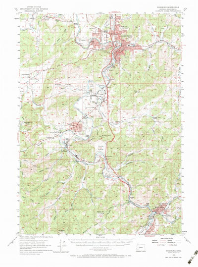 United States Geological Survey Roseburg, OR (1955, 62500-Scale) digital map