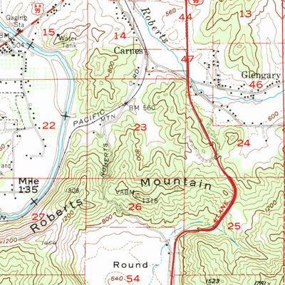 United States Geological Survey Roseburg, OR (1955, 62500-Scale) digital map