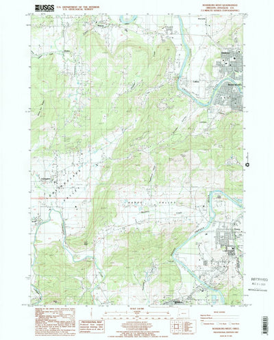 United States Geological Survey Roseburg West, OR (1987, 24000-Scale) digital map