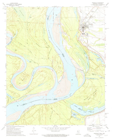 United States Geological Survey Rosedale, MS-AR (1972, 24000-Scale) digital map