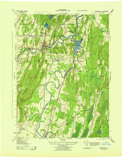 United States Geological Survey Rosendale, NY (1943, 31680-Scale) digital map