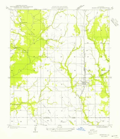 United States Geological Survey Rosepine, LA (1954, 31680-Scale) digital map