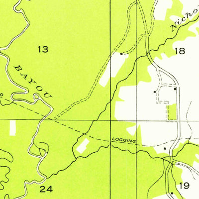 United States Geological Survey Rosepine, LA (1954, 31680-Scale) digital map