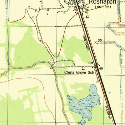 United States Geological Survey Rosharon, TX (1943, 31680-Scale) digital map