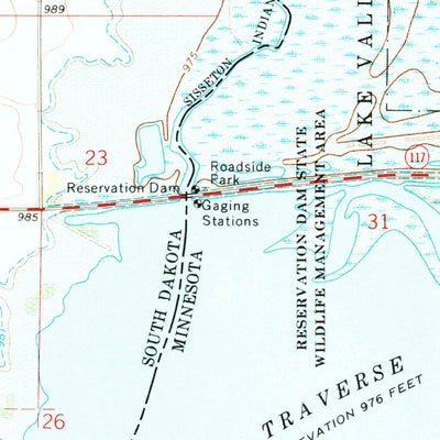United States Geological Survey Rosholt, SD-MN (1972, 24000-Scale) digital map