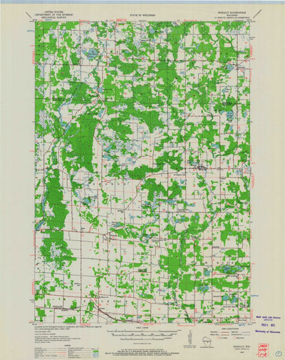 United States Geological Survey Rosholt, WI (1955, 48000-Scale) digital map