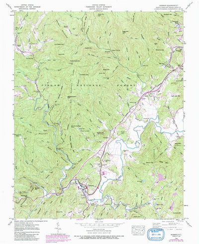 United States Geological Survey Rosman, NC (1945, 24000-Scale) digital map