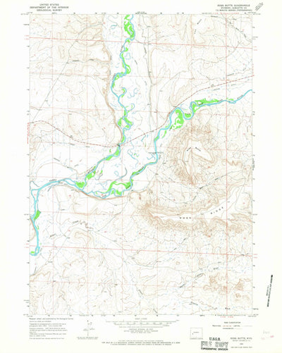 United States Geological Survey Ross Butte, WY (1964, 24000-Scale) digital map