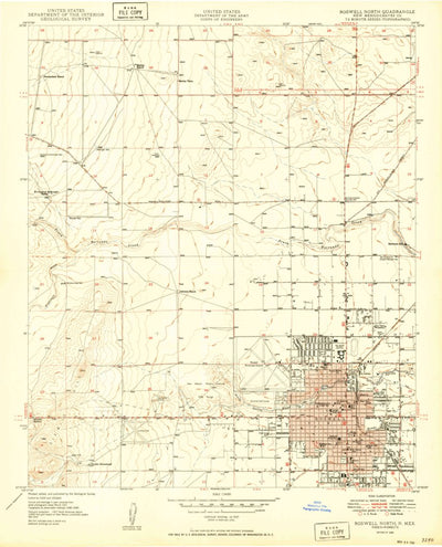 United States Geological Survey Roswell North, NM (1949, 24000-Scale) digital map