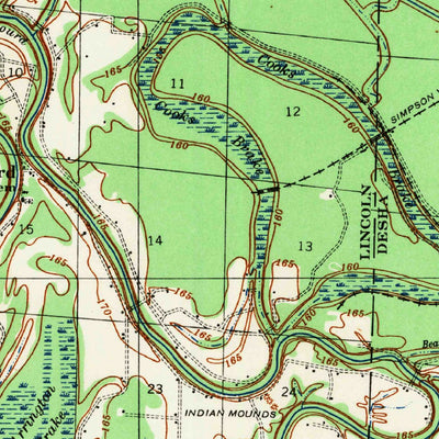 United States Geological Survey Rotan, AR (1935, 62500-Scale) digital map