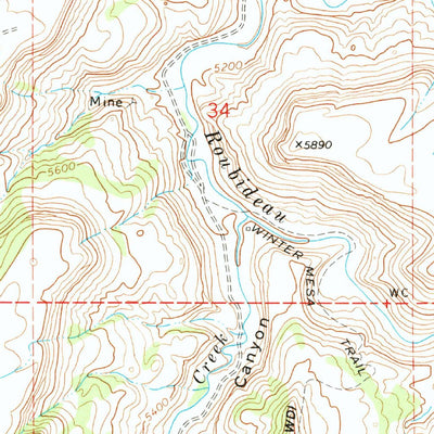 United States Geological Survey Roubideau, CO (1969, 24000-Scale) digital map