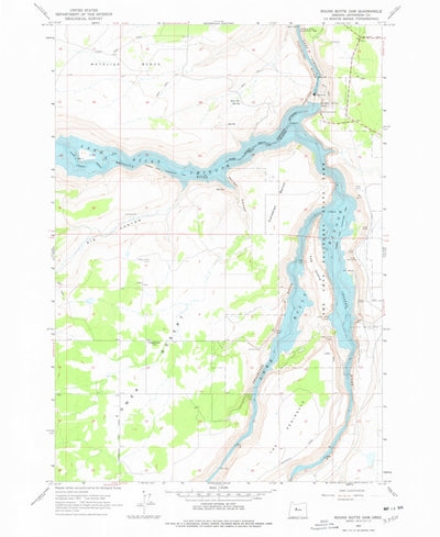 United States Geological Survey Round Butte Dam, OR (1962, 24000-Scale) digital map