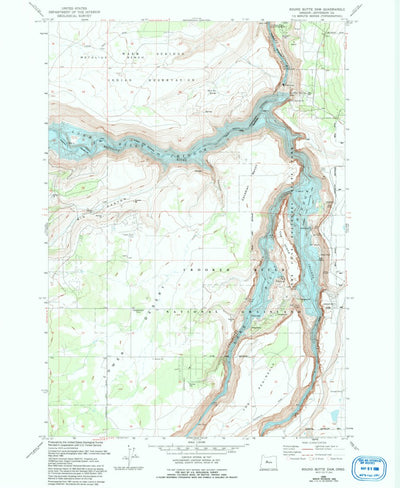 United States Geological Survey Round Butte Dam, OR (1985, 24000-Scale) digital map