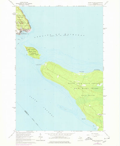 United States Geological Survey Round Island, MI (1964, 24000-Scale) digital map
