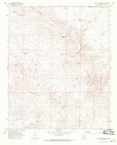 United States Geological Survey Round Mountain, NM (1967, 24000-Scale) digital map