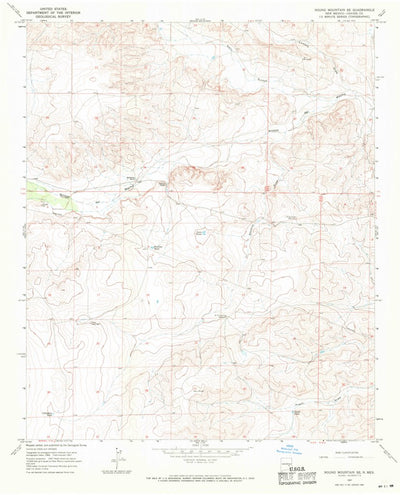 United States Geological Survey Round Mountain SE, NM (1967, 24000-Scale) digital map
