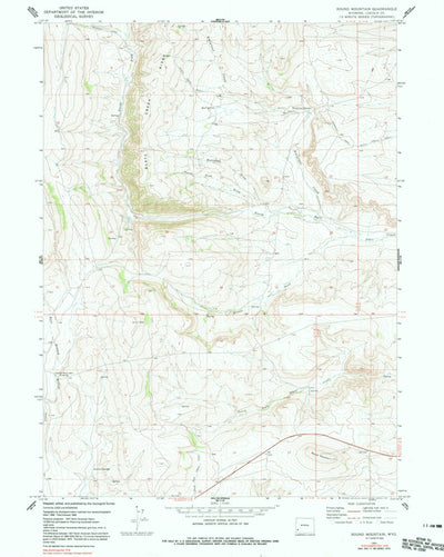 United States Geological Survey Round Mountain, WY (1969, 24000-Scale) digital map