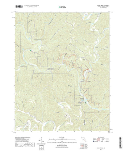 United States Geological Survey Round Spring, MO (2021, 24000-Scale) digital map