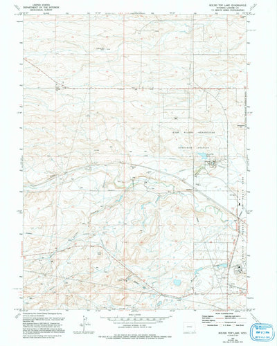 United States Geological Survey Round Top Lake, WY (1961, 24000-Scale) digital map