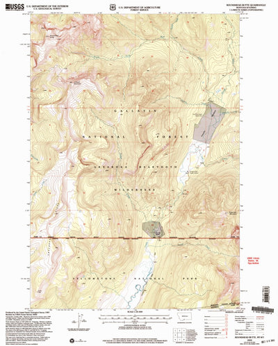 United States Geological Survey Roundhead Butte, MT-WY (2000, 24000-Scale) digital map