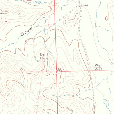 United States Geological Survey Roundup Draw, WY-MT (1971, 24000-Scale) digital map