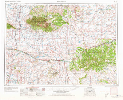 United States Geological Survey Roundup, MT (1954, 250000-Scale) digital map