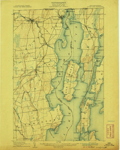 United States Geological Survey Rouses Point, NY-VT (1907, 62500-Scale) digital map