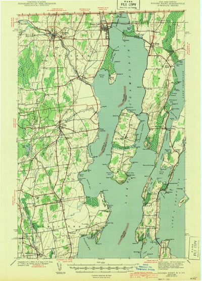 United States Geological Survey Rouses Point, NY-VT (1943, 62500-Scale) digital map