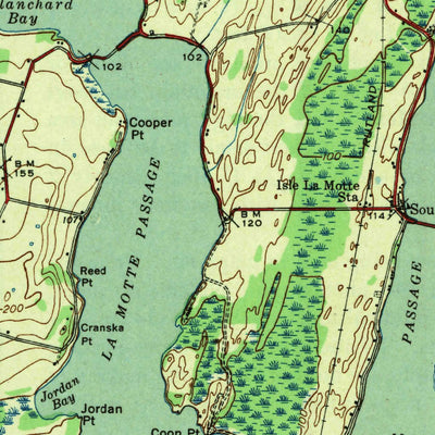 United States Geological Survey Rouses Point, NY-VT (1943, 62500-Scale) digital map