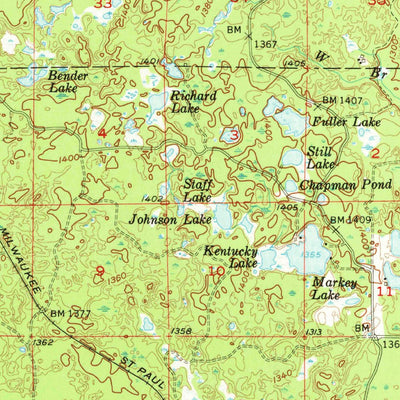 United States Geological Survey Rousseau, MI (1954, 62500-Scale) digital map