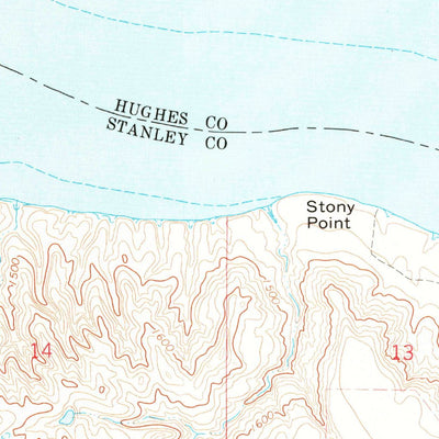 United States Geological Survey Rousseau, SD (1973, 24000-Scale) digital map