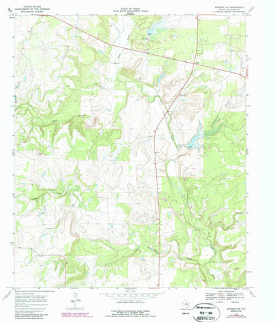 United States Geological Survey Rowden NW, TX (1968, 24000-Scale) digital map