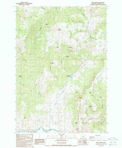 United States Geological Survey Rowe Creek, OR (1987, 24000-Scale) digital map