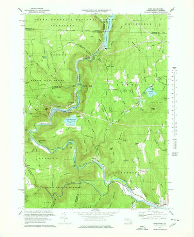 United States Geological Survey Rowe, MA-VT (1973, 25000-Scale) digital map