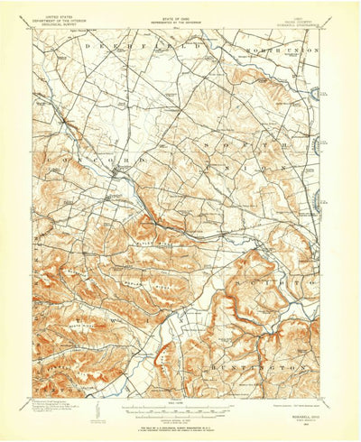United States Geological Survey Roxabell, OH (1912, 62500-Scale) digital map