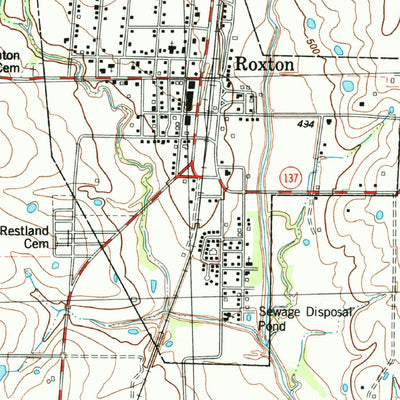 United States Geological Survey Roxton, TX (1984, 24000-Scale) digital map