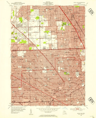 United States Geological Survey Royal Oak, MI (1952, 24000-Scale) digital map